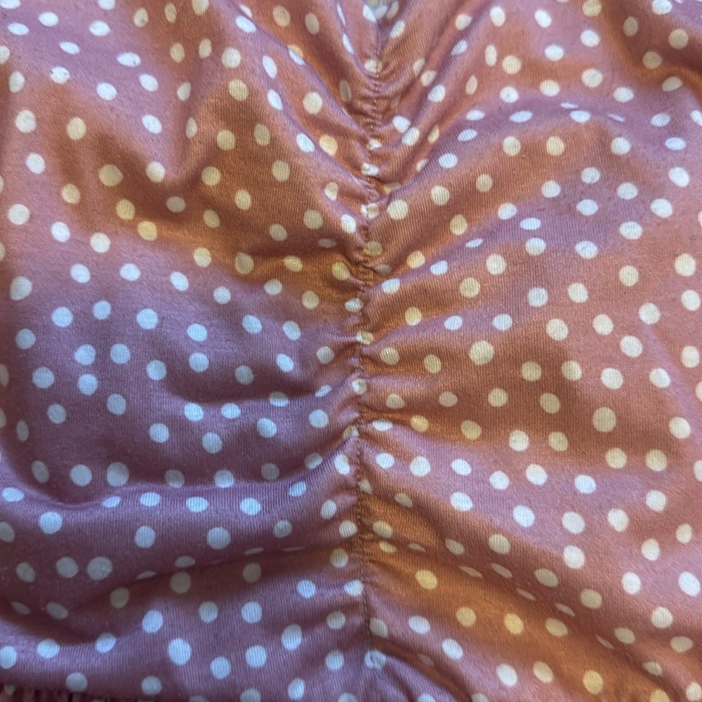 Yathon size SMALL pink/white polka dot midi sundress,  straps adjust, zip side - Picture 15 of 15